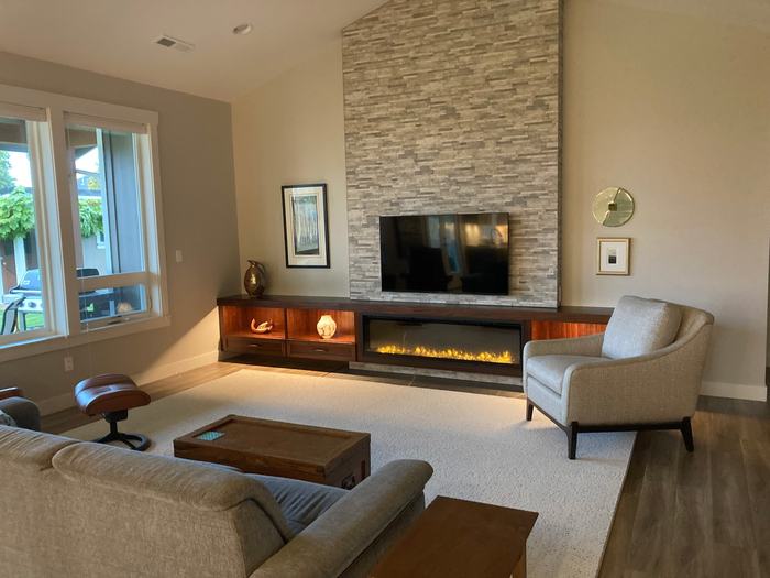 Living room with wood flooring
