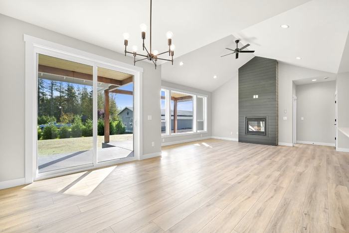 Dining and living, wood flooring