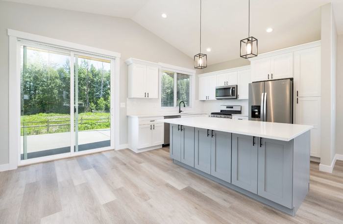 Kitchen and living, wood flooring